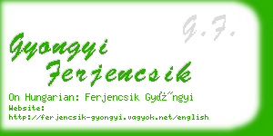 gyongyi ferjencsik business card